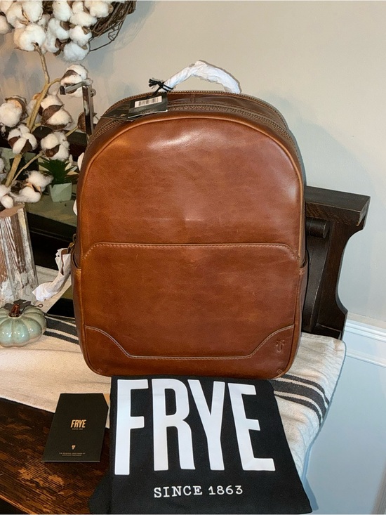 Frye Handbags - NWT Frye Melissa Leather Large Backpack Luggage Sleeve Cognac Brown MSRP $348